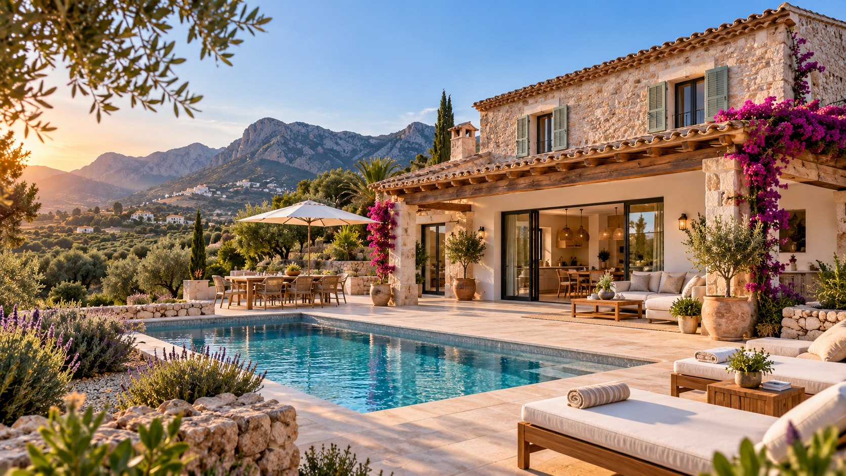 A restored stone finca on the Costa Blanca with a pool, terrace and mountain views
